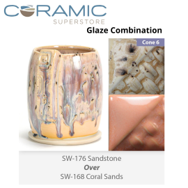 Sandstone SW176 over Coral Sands SW168 Stoneware Combination Sandstone SW176 over Coral Sands SW168 Stoneware Combination